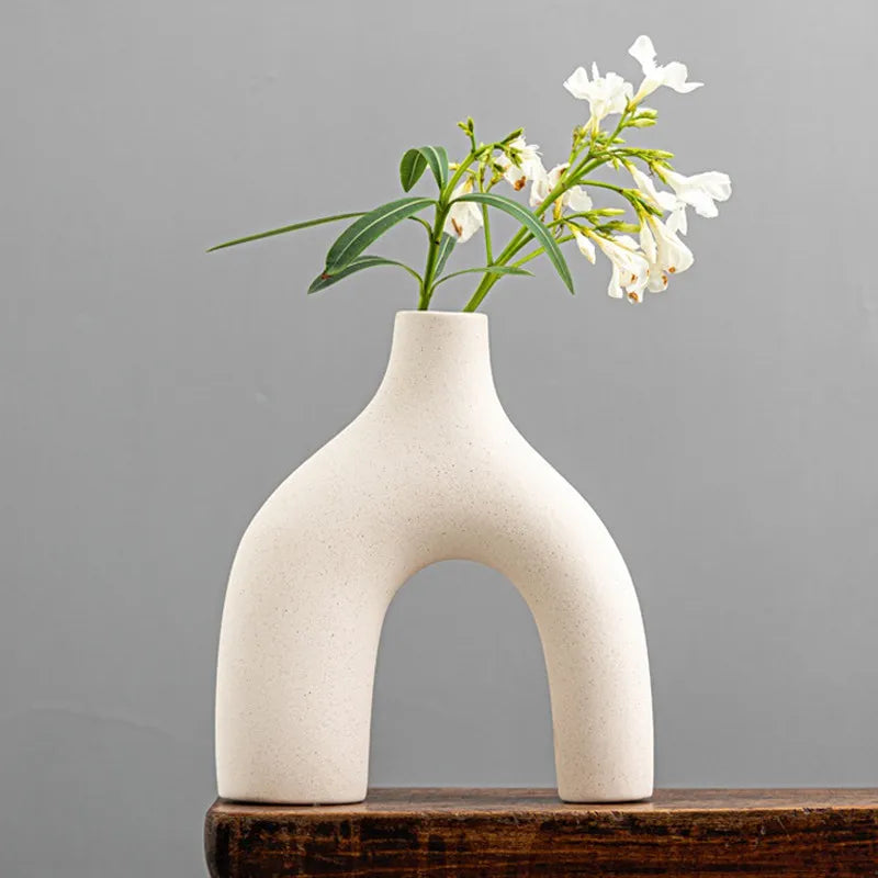 Unglazed White Ceramic Vase