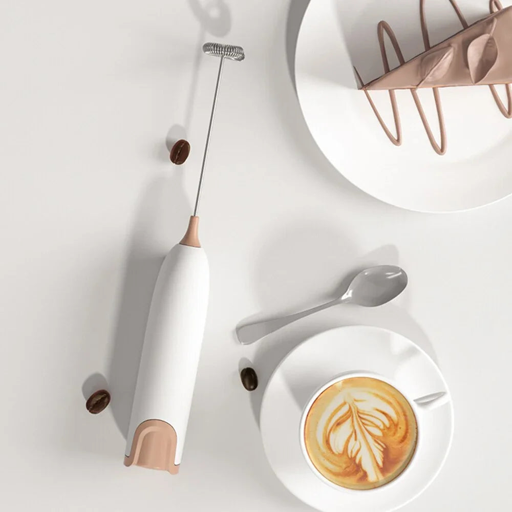 Portable Electric Milk Frother – Battery-Powered Foam Maker & Drink Mixer for Coffee, Latte, and Cappuccino