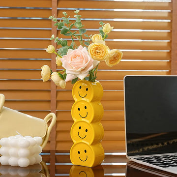 Ceramic Smiley Face Bud Vase